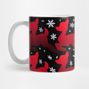 Gift Wrapp'd - Red Deer, Black Background Mug